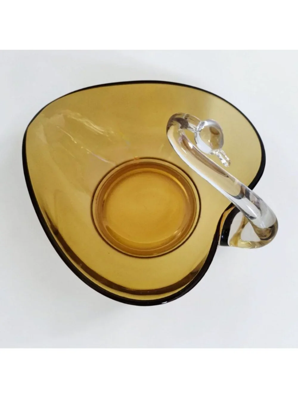Vintage Amber Art Glass Swan Serving Bowl Centerpiece Fruit Bowl Hand Blown 3lbs